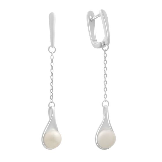 Срібні сережки з перлами