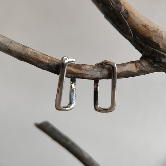 Silver earrings without stones