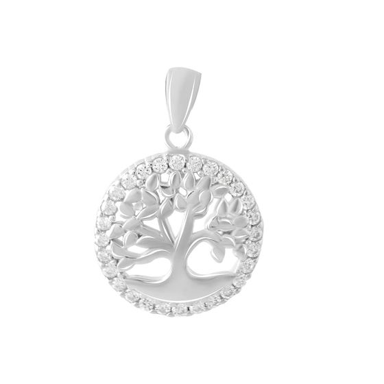 Срібна підвіска з фіанітами