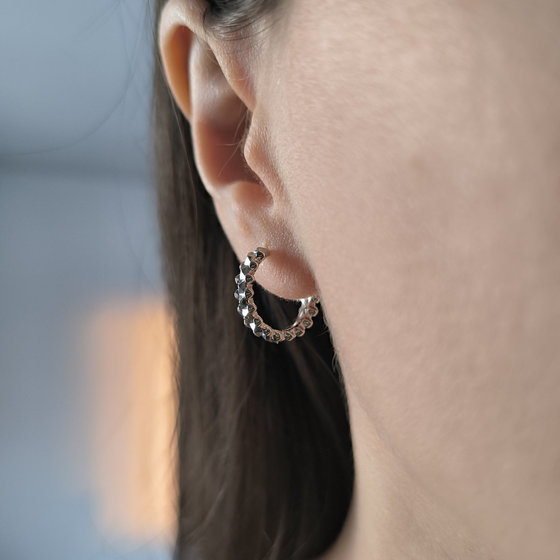 Silver earrings without stones