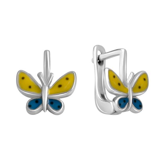 Срібні сережки з емаллю