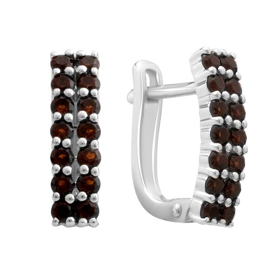 Серебряные серьги с гранатом 1.367ct