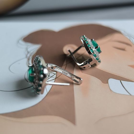 Срібні сережки з агатом 3.033ct