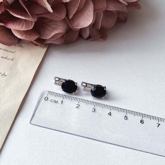 Срібні сережки з сапфіром 6,57 карата