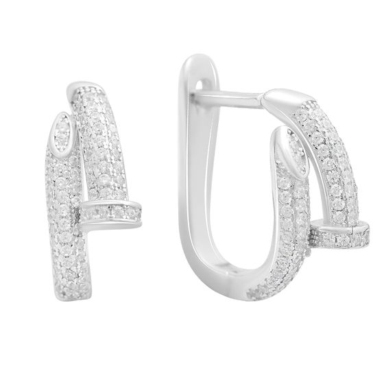 Срібні сережки з фіанітами