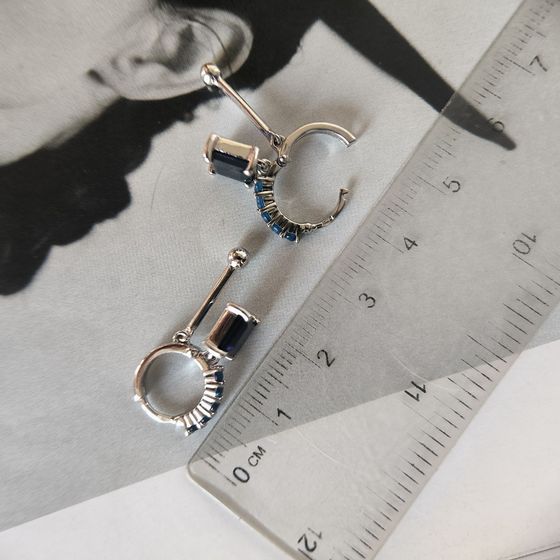 Срібні сережки з сапфіром nano 2.35ct