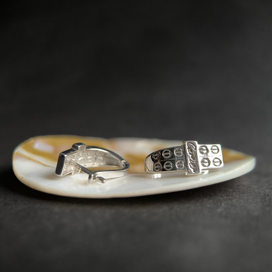 Silver earrings without stones