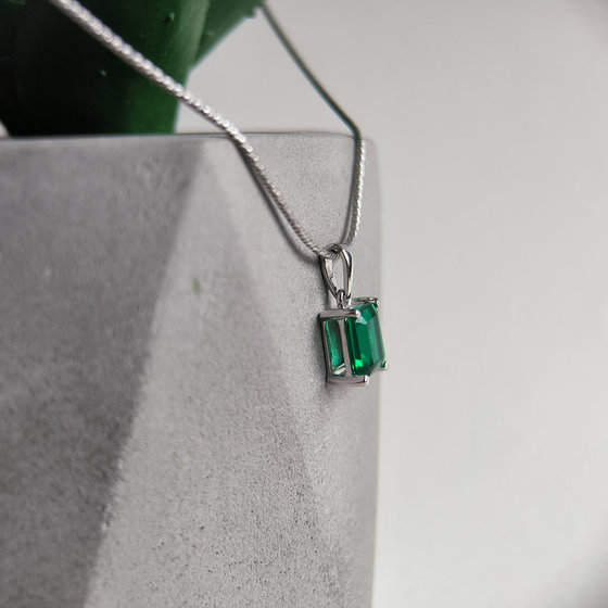 Срібна підвіска із смарагдом nano 1.383ct