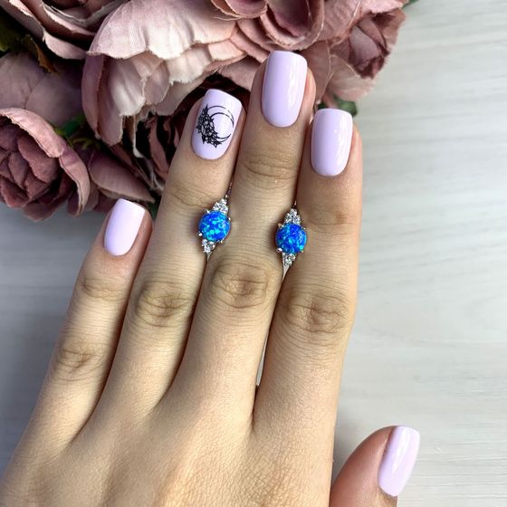 Серебряные серьги с опалом 1.435ct