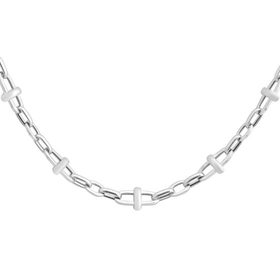 Silver necklace without stones