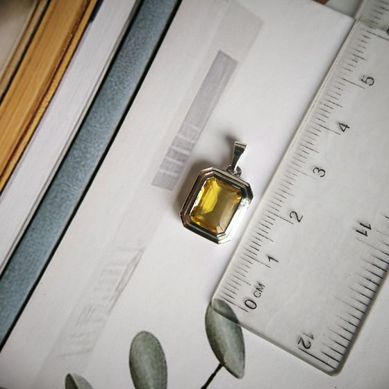 Срібна підвіска з цитрином nano 3ct