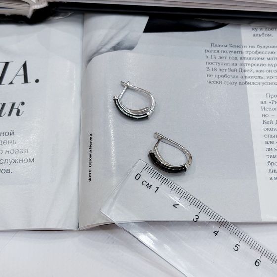 Silver earrings with ceramics