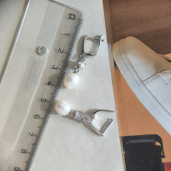 Срібні сережки з перлами 8ct