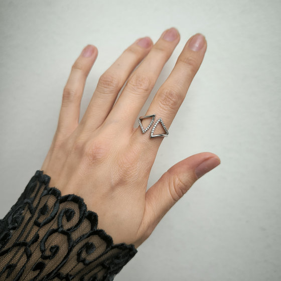 Серебряное кольцо с фианитами 0.36ct