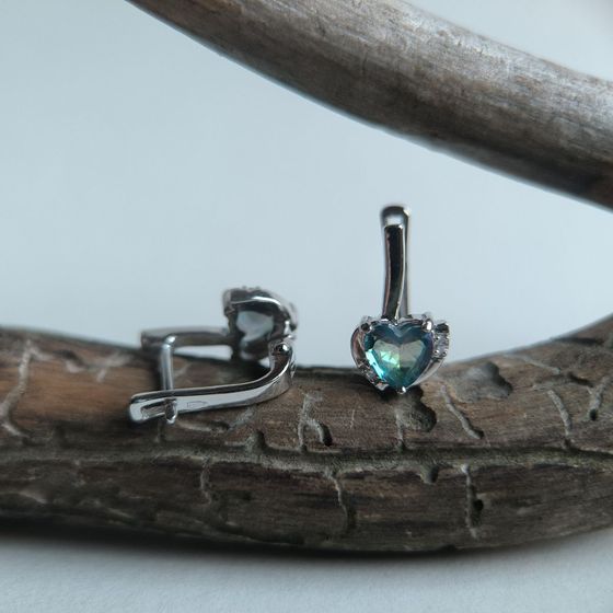 Срібні сережки з містик топазом 3.951ct