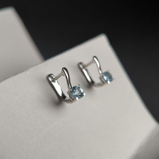 Серебряные серьги с топазом 1.21ct