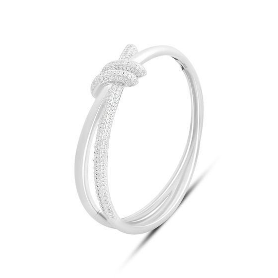 Silver bracelet with phianites