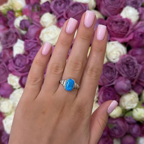 Silver ring with opal 1.442ct