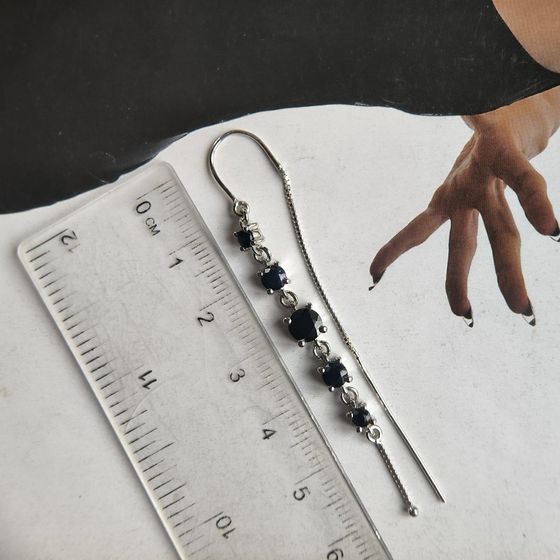 Срібні сережки з сапфіром 3.285ct