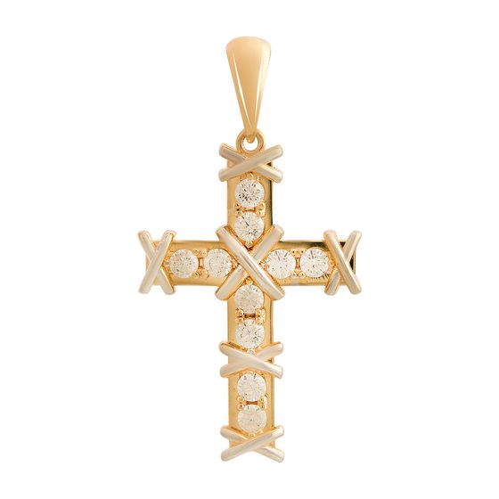 Золотая подвеска с фианитами 0.4ct