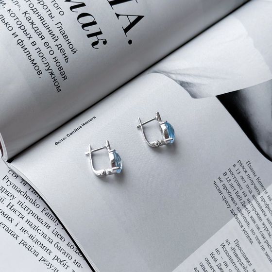 Серебряные серьги с топазом 5.888ct