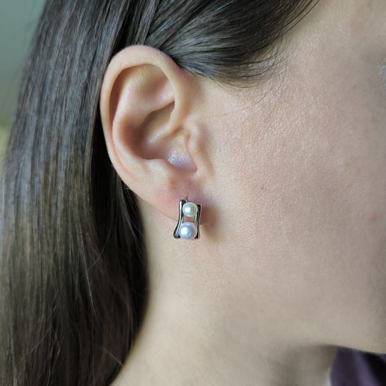 Срібні сережки з перлами 4.75ct