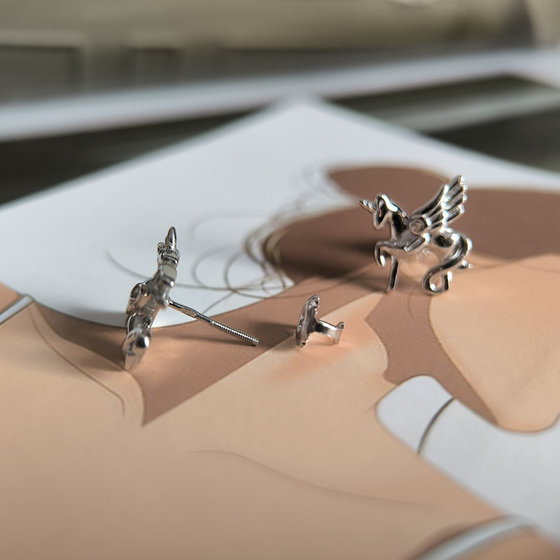 Silver earrings with Phianites