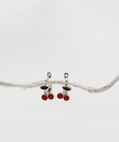 Срібні сережки з емаллю