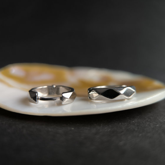 Silver earrings without stones
