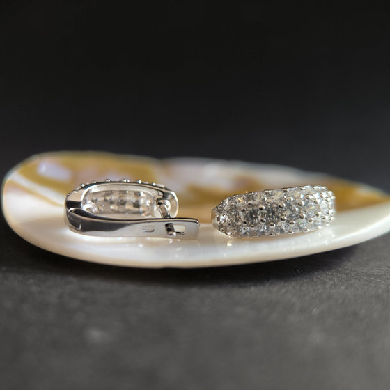 Silver earrings with cubic zirconia