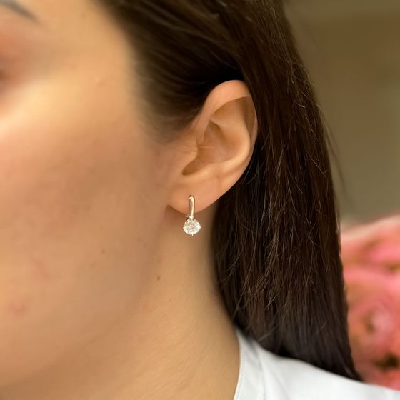 Срібні сережки з фіанітами