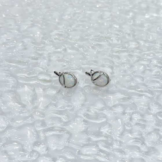 Silver earrings with opal 2.06ct