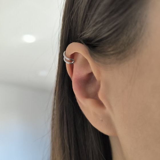 Silver earrings without stones