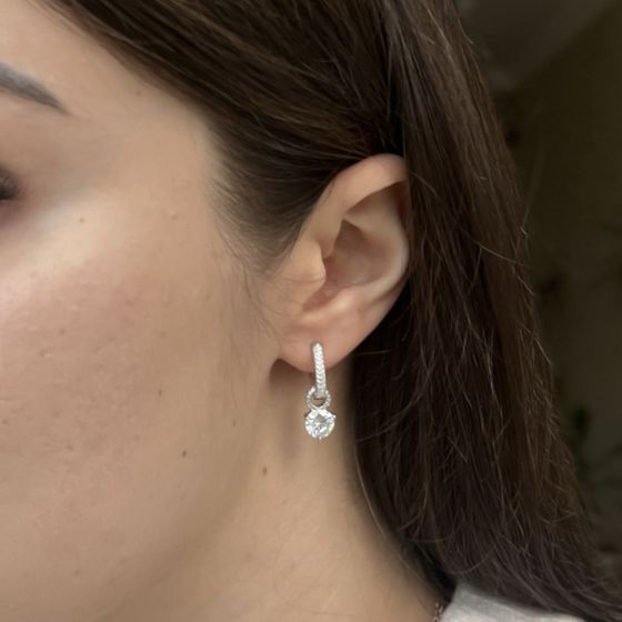 Срібні сережки з фіанітами