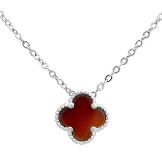 Silver necklace with agate