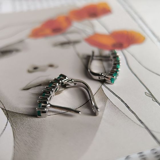 Серебряные серьги с агатом