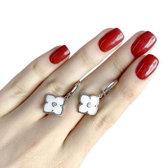 Silver earrings with ceramics