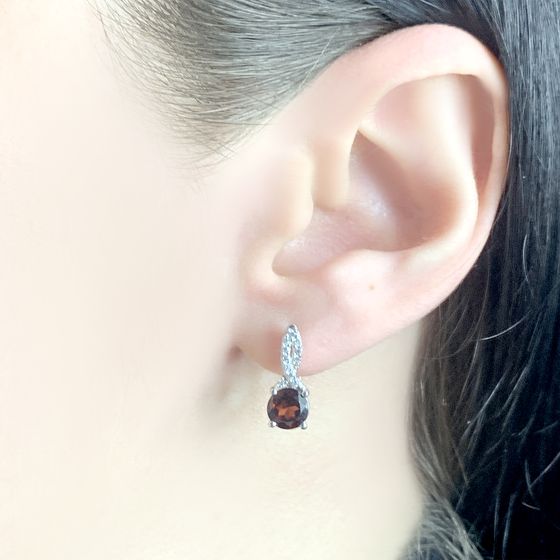 Серебряные серьги с гранатом 2.217ct