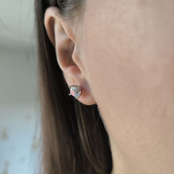 Срібні сережки з фіанітами