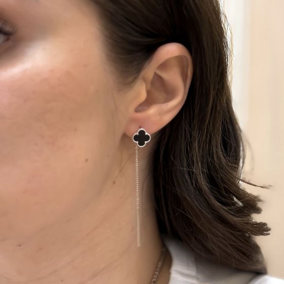 Silver earrings with onyx