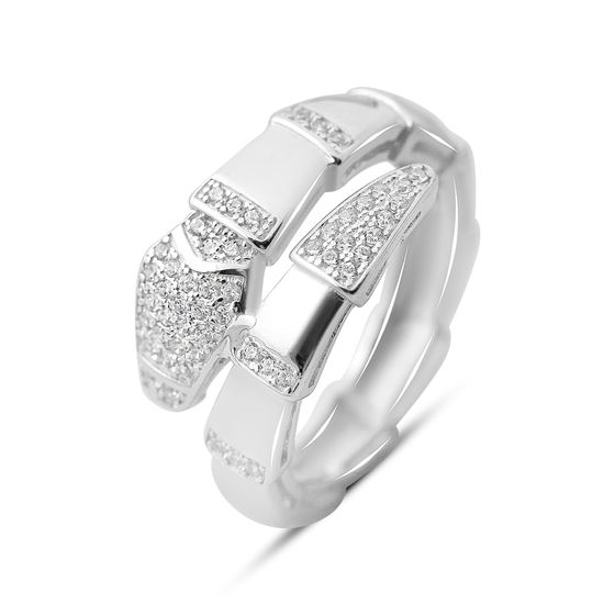 Срібна каблучка з фіанітами