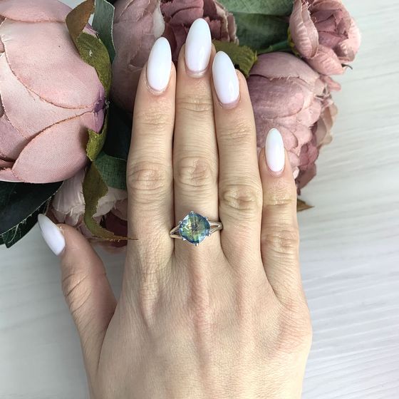Срібна каблучка з містик топазом 2.968ct