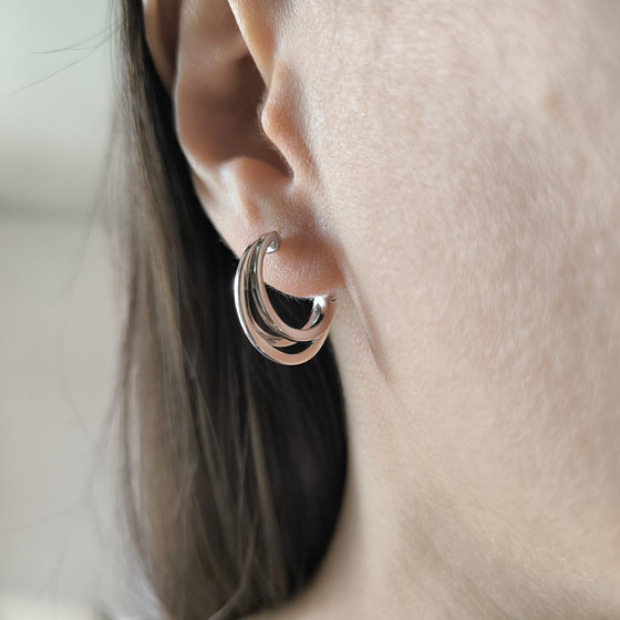 Silver earrings without stones