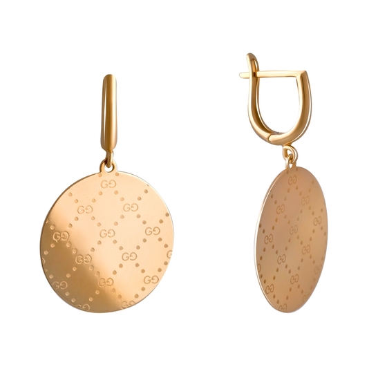 Gold earrings without stones