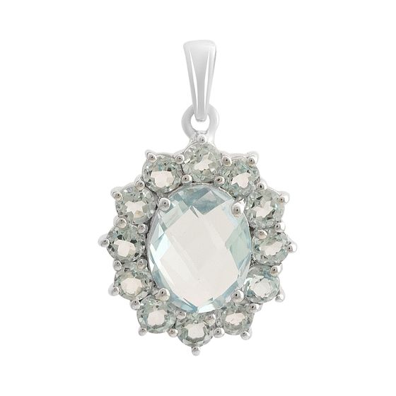 Серебряная подвеска с топазом 4.447ct