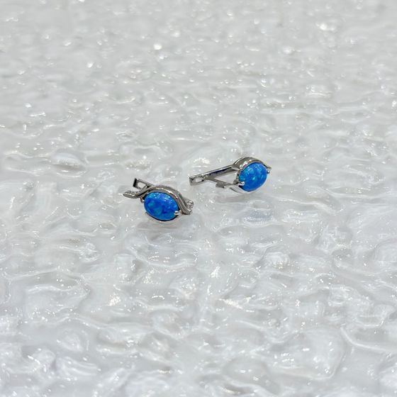 Срібні сережки з опалом 1.291ct