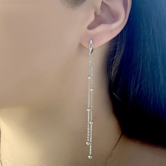 Silver earrings without stones