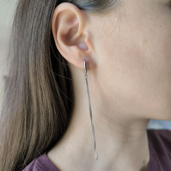 Серебряные серьги без камней