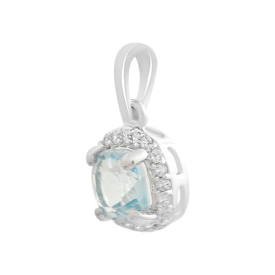 Срібна підвіска з топазом 1.449ct, фіанітами