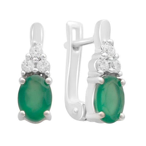 Срібні сережки з агатом 1,827 карата